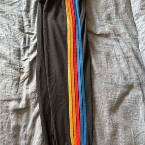 COPY - Aviator Nation 5 striped sweatpant Black 2 Small